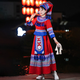 少数民族服装女苗族广西壮族瑶族土家族舞蹈，演出服云南彝族表演服