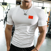 健身教练速干衣运动服短袖紧身t恤男肌肉体能训练工服定制