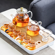 耐热玻璃茶具套装家用客厅简约大容量茶壶功夫茶杯小套轻奢泡茶器