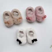 2023冬季婴儿鞋子可爱女，宝宝加绒防滑学步鞋保暖毛毛鞋外穿棉鞋