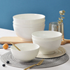 碗6个纯白骨瓷碗4.5英寸吃饭碗白色，陶瓷碗中碗家用6寸碗可微波炉