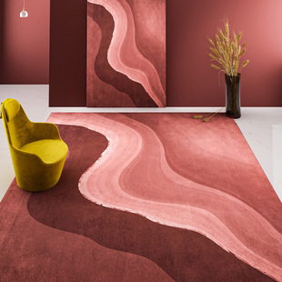 地毯客厅现代简约纯色北欧轻奢易打理茶几毯家用沙发卧室定制地垫