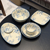 陶瓷创意盘子家用韩式餐具套装饭碗面碗ins釉下彩菜盘子汤碗