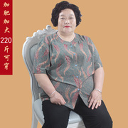 200-300斤特大码中老年女装胖太太短袖奶奶，衬衫妈妈夏装加肥上衣
