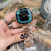 tictoc表女表带日历中性时尚ins大表盘手表不锈钢韩版潮流方形