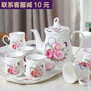 景德镇欧式陶瓷水杯水具套装，客厅简约瓷器水壶，家用耐热凉水壶茶具