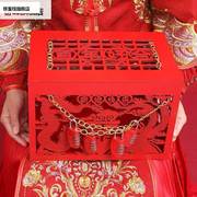 红色藏婚鞋木盒锁子中式带密码拦门整新郎套圈游戏结婚道接亲具