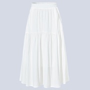 半身裙女2024白色半裙女夏天裙子，口袋半身长裙，高腰夏季半截裙
