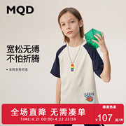 MQD童装男童22年夏季卡通插肩袖儿童套头多色宽松短袖T恤