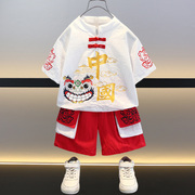 男童唐装套装夏季中国风2023宝宝，短袖小童夏装，洋气潮儿童汉服
