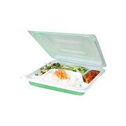 众义铖一次性饭盒四格一次性，餐盒1000ml长方形带盖打包盒便当分格