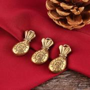 黄铜小福袋钥匙扣配件真铜财袋钱袋创意祈福钥匙链挂饰小吊坠配饰