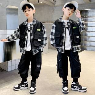 春款童装儿童套装2024韩版男童套装帅气中大童运动套装两件套