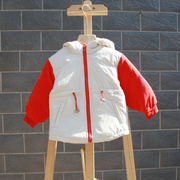 S闵系列80-120冬装 品牌折扣童装/儿童羽绒服外套带帽12616橙红