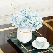 白色花瓶陶瓷轻奢美式客厅软装饰品装饰摆件金边收腰花器