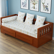 呈美轩实木沙发床两用折叠床多功能沙发，床推拉沙发床双人沙发客厅