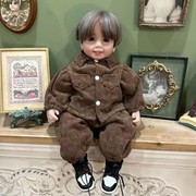 50-55cm重生娃娃衣服秋冬季套装仿真宝宝男孩上衣裤子两件套加厚