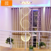 客厅水晶灯复式楼梯灯餐厅吊灯现代简约北欧别墅旋转楼梯间长吊灯