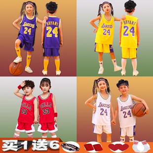 儿童篮球服套装科比24号球衣男女孩小学生幼儿园表演比赛训练定制