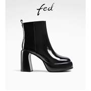 fed厚底时装靴女冬季靴子高跟短靴真皮，瘦瘦靴女款r1011-zf029