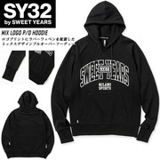 SY32运动卫衣连帽衫派克大衣长袖黑色Logo印花配橡胶贴片休闲街头