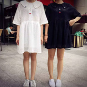 蕾丝连衣裙2019夏季小香风短款小个子宽松气质韩版仙女娃娃裙