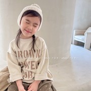 质量超好字母卫衣衫韩国儿童，毛圈棉长袖打底衫，圆领宽松t恤上衣
