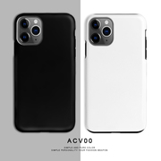 acvoo黑色白色iphone15promax纯色11pro双层不掉色13防摔壳不发黄不掉漆适用于12mini苹果14可水洗手机壳xsxr
