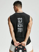 维特客圆领夏运动速干T恤网眼透气健身跑步训练宽肩无袖背心3855