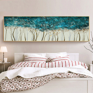 1480招财树发财树复古风欧式卧室床头画沙发背景墙装饰画抽象挂画