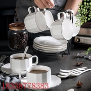 创意咖啡杯套装陶瓷，茶具高档简约大容量咖啡壶，家用花茶茶具配架勺