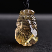 天然金发晶(金发晶)貔貅吊坠男士女款发晶饰品，项链挂件天然水晶项坠