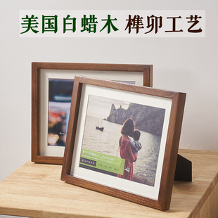 实木质结婚照框a4810127寸儿童照片，相框摆台挂墙原木合影证书