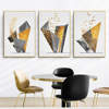 3015北欧风格抽象装饰画客厅，三联挂画现代金色蝴蝶鱼群沙发背景墙