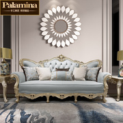 欧式真皮沙发客厅组合美式轻奢沙发头层牛皮家具，法式沙发雕花定制