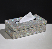 个性水晶镶钻贴钻纸巾盒 欧式客厅创意轻奢纸巾抽纸盒 纸抽盒车用