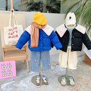 韩国儿童棉服保暖2023女童冬装棉衣男童棉袄小童宝宝大毛领外套