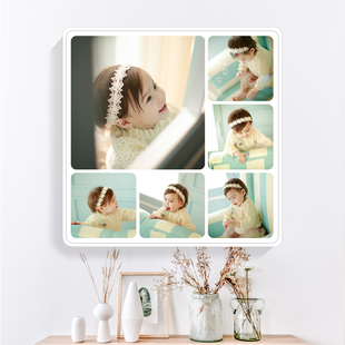 九宫格相框 挂墙拼图相框 24寸可爱儿童创意婚纱照相框客厅大尺寸
