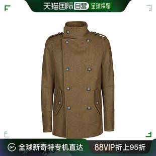 香港直邮潮奢balmain巴尔曼男士双排扣军装大衣wh0uc030w141