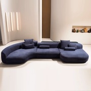 意大利极简Baxter复古弧形异形沙发大户型设计师转角真皮布艺组合