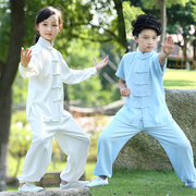 儿童太极服棉麻夏季短袖小孩子，武术衣服男童女童，中国风练功夫唐装