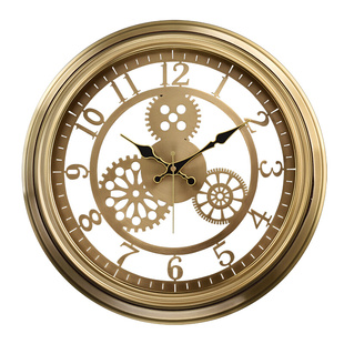 轻奢个性家用挂钟美式复古时尚钟表家居，客厅装饰墙钟欧式齿轮钟表