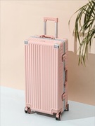 pvc高档行李箱铝框万向轮皮箱定制拉杆箱，20寸登机旅行箱包时尚潮