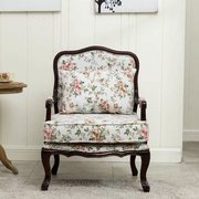 美式老虎椅单人沙发，北欧小户型布艺高背复古椅子，欧式法式轻奢凳