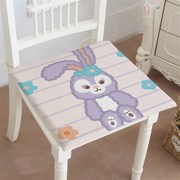 紫兔兔卡通可爱兔子超柔绒，棉麻餐椅垫餐厅，沙发坐垫办公室靠椅垫