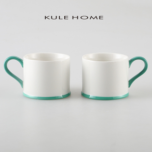 KULE HOME 欧式杯子创意个性陶瓷马克杯小清新女家用早餐咖啡水杯