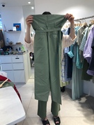 韩国东大门高腰系带宽松直筒薄款百搭夏女士长裤绿色