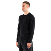 MONOBI 时尚黑色圆领毛衣保暖修身休闲针织打底衫男士羊毛衫