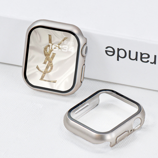 适用于applewatch保护壳钢化膜一体式iwatchs98保护套苹果手表，ultra765432代全包壳超薄40444145
