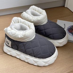 雪地靴男羽绒鞋冬季保暖防滑休闲室内居家棉鞋高帮棉拖鞋男士